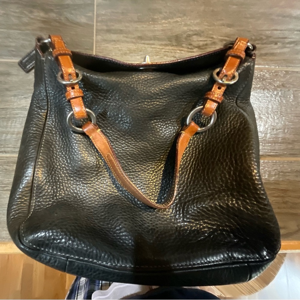 Black Leather Women’s Coach handbag.. Soft Pebble leather…